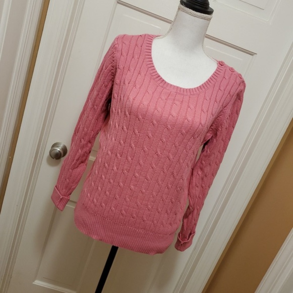 Pink Cable Knit Sweater